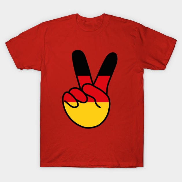 Germany Flag V Sign T-Shirt by DiegoCarvalho